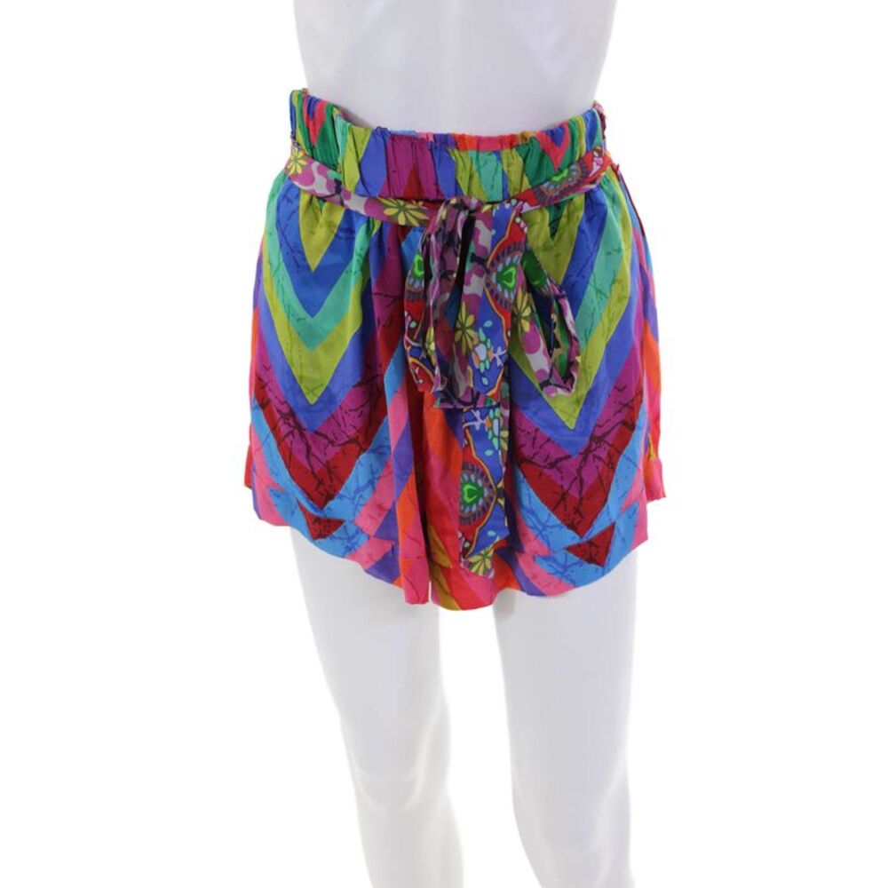 Moda Baronessa Women's Elastic Waist Multicolor Ari Dress Shorts Size L